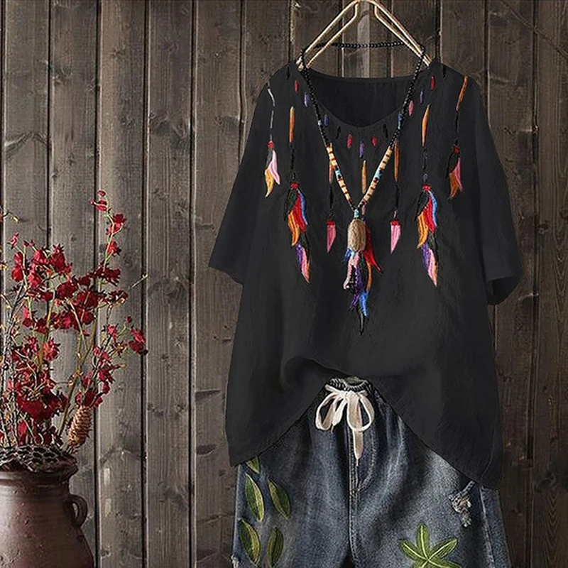 Women Tops Holiday Summer Loose Casual 2019 Blouse Party Round neck Baggy Clubwear
Women Tops Holiday Summer Loose Casual 2019 Blouse Party Round neck Baggy Clubwear