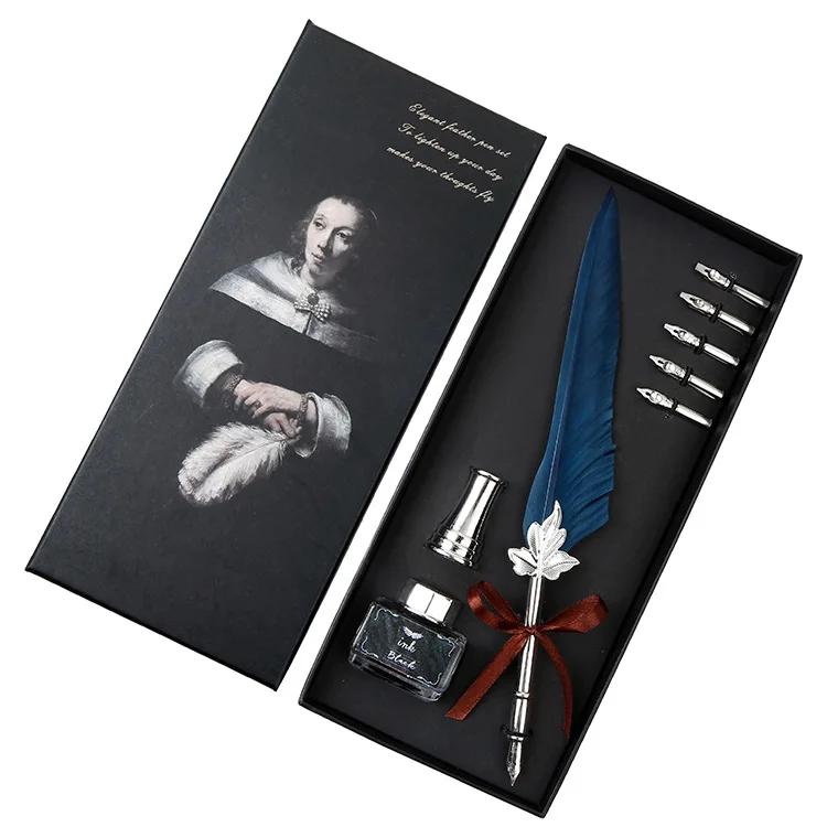 1Set Turkey Feather Dip Calligraphy with 5 Nib Gift Quill Pen Writing Ink Set Gift Box Wedding Fountain Pen Decoration
1Set Turkey Feather Dip Calligraphy with 5 Nib Gift Quill Pen Writing Ink Set Gift Box Wedding Fountain Pen Decoration