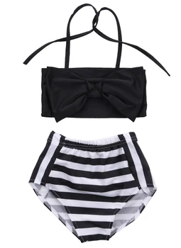 2Pcs Soft Cotton Bowknot Baby Girl Kids Bathing Swimwear Bikini Set Black White Striped Swimsuit Costume 2-7T
2Pcs Soft Cotton Bowknot Baby Girl Kids Bathing Swimwear Bikini Set Black White Striped Swimsuit Costume 2-7T
