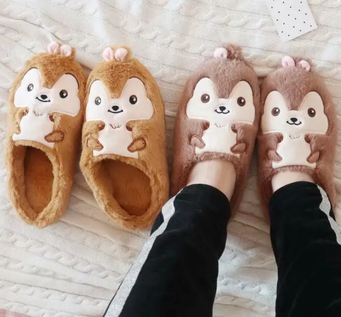 Cute squirrel cartoon Slipper Winter warm Indoor cotton shoes Soft Plush Stuffed Toys Cute Home slippers Unisex XMAS Gifts
Cute squirrel cartoon Slipper Winter warm Indoor cotton shoes Soft Plush Stuffed Toys Cute Home slippers Unisex XMAS Gifts