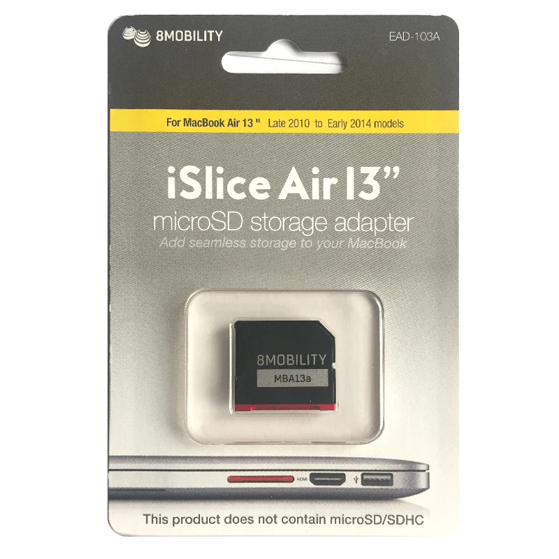 

Original MicroSD Card Storage Adapter for Apple MacBook Air 13 A1369 A1466 Nifty Minidrive Red SD Card reader