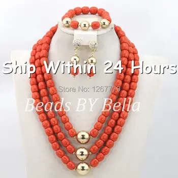 Hligh Quality Nigerian Wedding Beads For Brides Necklace Set Red Coral Beads Jewelry Set Hot Sale Free Shipping ABC387
Hligh Quality Nigerian Wedding Beads For Brides Necklace Set Red Coral Beads Jewelry Set Hot Sale Free Shipping ABC387