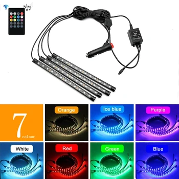 4x LED Car Interior Atmosphere Neon Light RGB Voice Sensor Sound Music Decor Lamp With Remote Control For ford focus 2 bmw e39
4x LED Car Interior Atmosphere Neon Light RGB Voice Sensor Sound Music Decor Lamp With Remote Control For ford focus 2 bmw e39