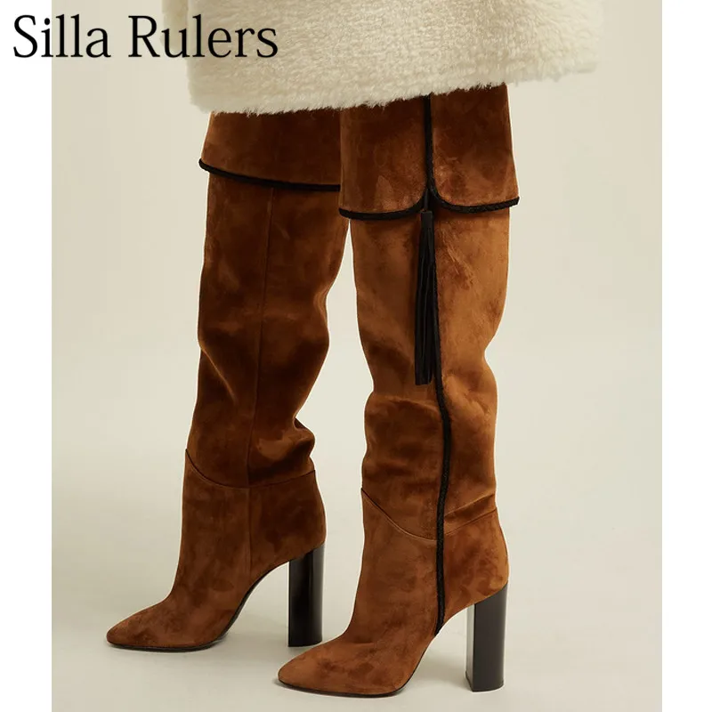 Silla Rulers 2018 New Fringe Black Kid Suede Knee HighBoots For Women Round Toe Square Toe Long Boots Women Chivalry Boots
Silla Rulers 2018 New Fringe Black Kid Suede Knee HighBoots For Women Round Toe Square Toe Long Boots Women Chivalry Boots