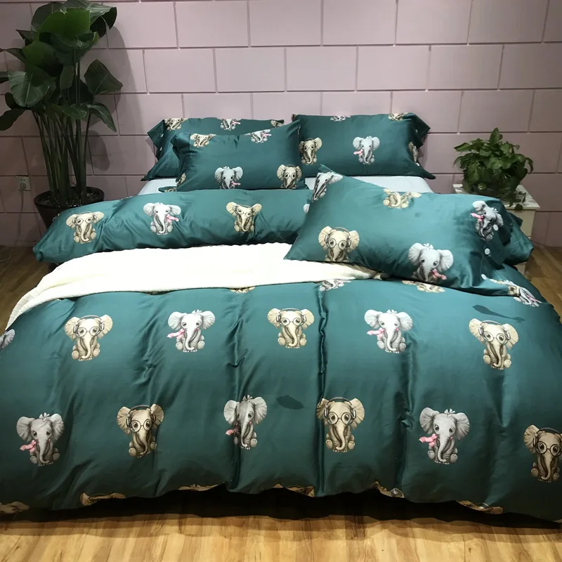 TUTUBIRD Luxury 100% Egyptian cotton bedding set blue elephant cartoon kids duvet cover cute satin bedclothes bohemian bedlinen
TUTUBIRD Luxury 100% Egyptian cotton bedding set blue elephant cartoon kids duvet cover cute satin bedclothes bohemian bedlinen