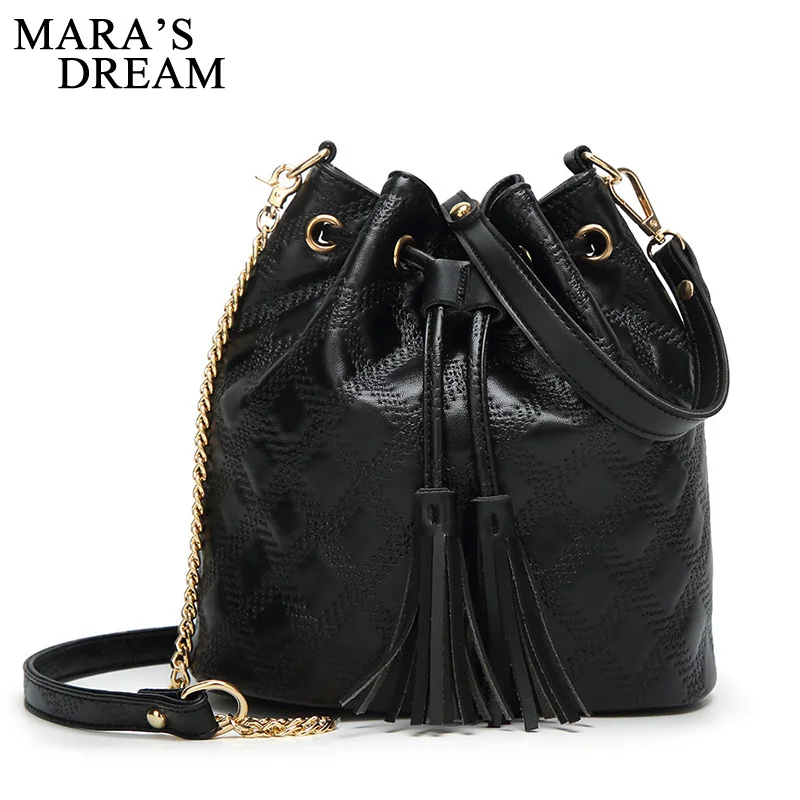 Mara's Dream Women's Soft PU Leather Bag High Quality Women Shoulder Luxury Tassel Bucket Fashion Bags | Багаж и сумки