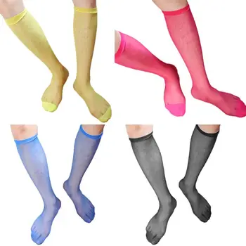 Mens Sexy Thin Stockings Silky Nylon Mesh Sheer Over The Calf Knee High Long Socks Invisible Seamless Solid Color 
Mens Sexy Thin Stockings Silky Nylon Mesh Sheer Over The Calf Knee High Long Socks Invisible Seamless Solid Color
