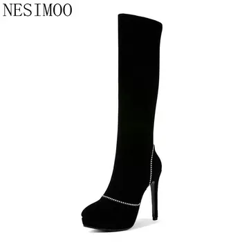NESIMOO 2019 Women Knee High Boots Winter Shoes Platform All Match Black Sexy Thin High Heel Women Motorcycle Boots Size 34-43
NESIMOO 2019 Women Knee High Boots Winter Shoes Platform All Match Black Sexy Thin High Heel Women Motorcycle Boots Size 34-43