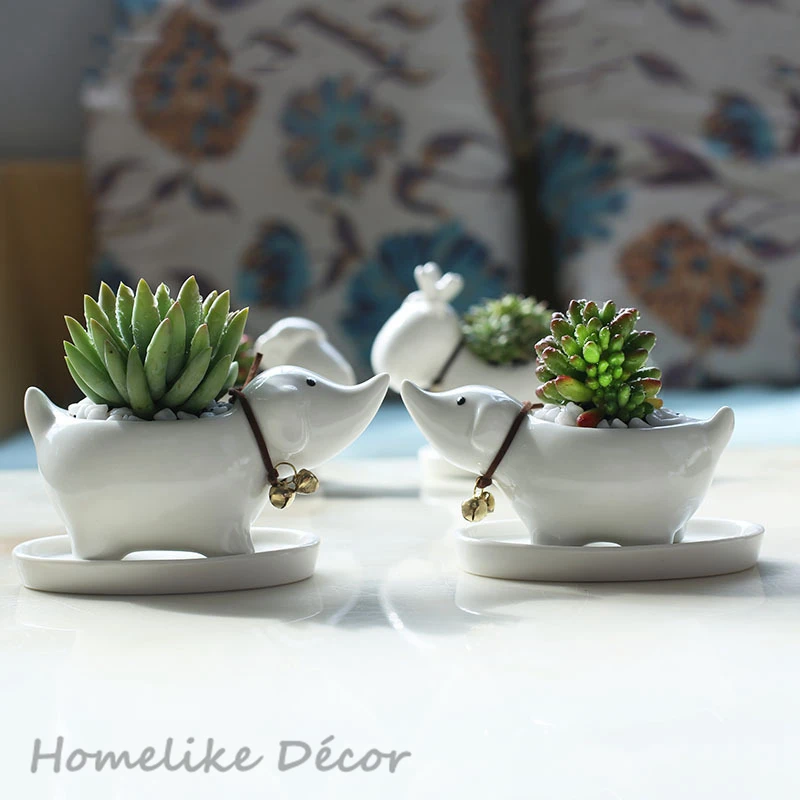 2 Pieces Puppies shaped ceramic flowerpot Mini Dog porcelain flower plant pot with tray for Desktop Home Garden decoration
2 Pieces Puppies shaped ceramic flowerpot Mini Dog porcelain flower plant pot with tray for Desktop Home Garden decoration