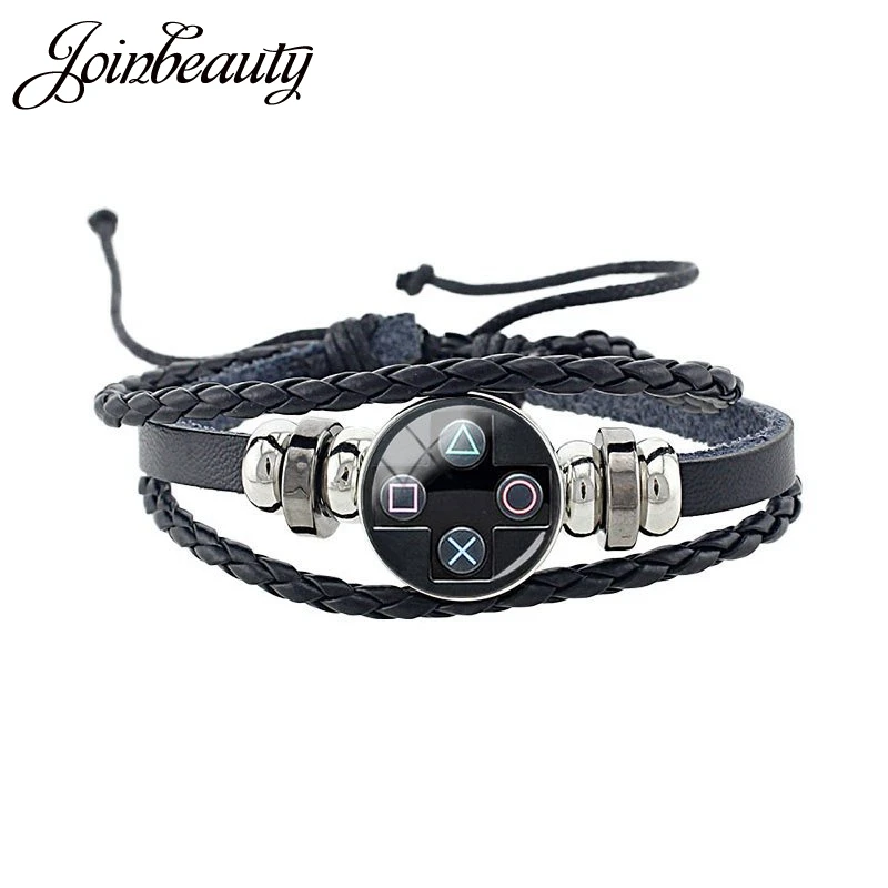 JOINBEAUTY Video Game Controller Glass Cabochon Leather Bracelets Multi Layers Weave Handmade Punk Black Men Bracelets T184
JOINBEAUTY Video Game Controller Glass Cabochon Leather Bracelets Multi Layers Weave Handmade Punk Black Men Bracelets T184