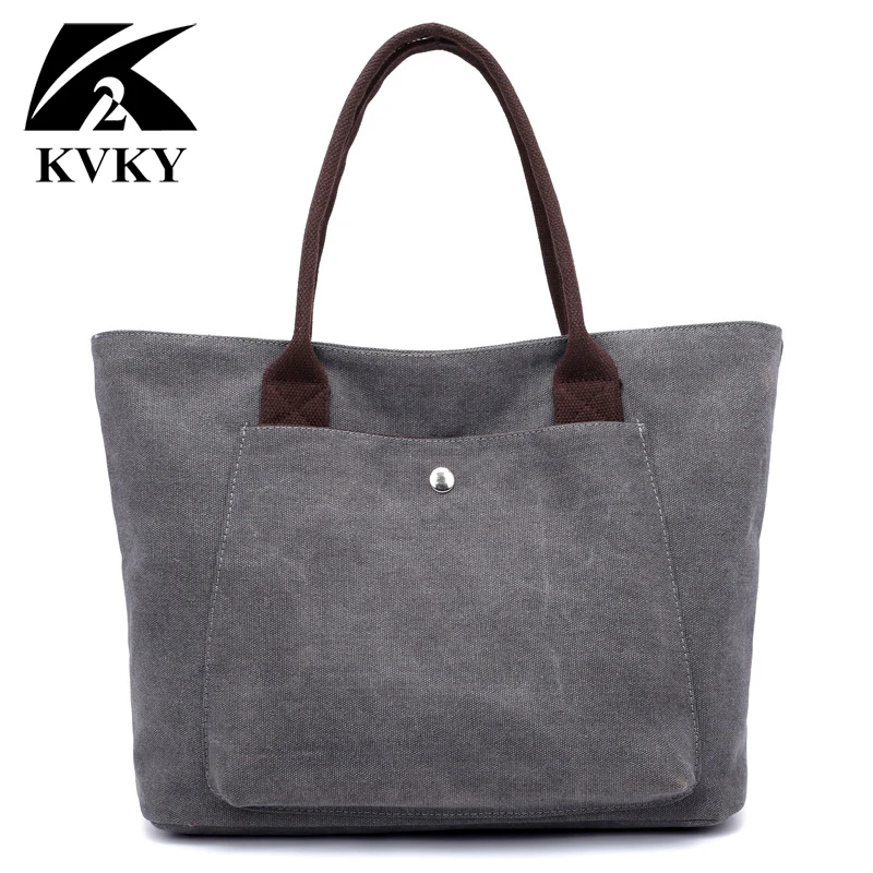 KVKY Retro Reusable Women Canvas Tote Bag Simple Shopping Bag Female Casual Canvas Eco Shoulder Bag bolsas femininas Beige Color
KVKY Retro Reusable Women Canvas Tote Bag Simple Shopping Bag Female Casual Canvas Eco Shoulder Bag bolsas femininas Beige Color