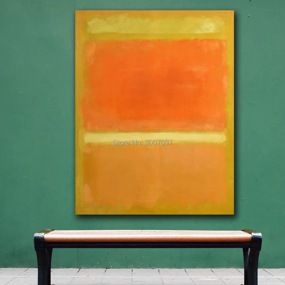 Абстрактная картина Mark Rothko желтая оранжевая светильник-оранжевая искусство