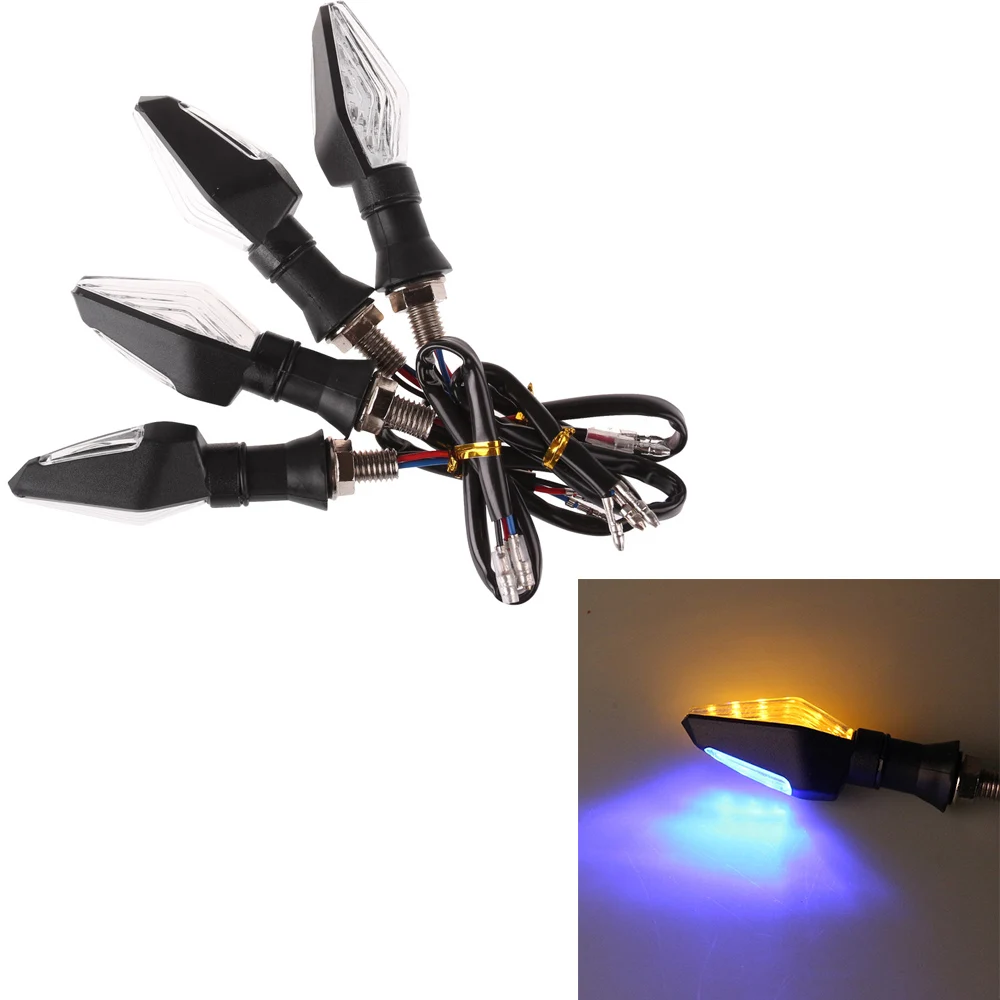 4Pcs Flashing Motorcycle LED Turn Signal Light High quality 12 Led Indicator Light Dual Color Blue&Amber Blinker Light
4Pcs Flashing Motorcycle LED Turn Signal Light High quality 12 Led Indicator Light Dual Color Blue&Amber Blinker Light