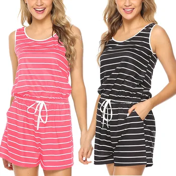 Two Piece Set Women Sweet Shorts Suit Striped Sleeveless Drawstring Jumpsuit New Casual Loose Women's Sports Shorts
Two Piece Set Women Sweet Shorts Suit Striped Sleeveless Drawstring Jumpsuit New Casual Loose Women's Sports Shorts