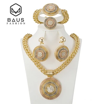 BAUS Wholesale 2017 new Jewelry Sets big Necklace Earrings Dubai Gold Jewelry Set Fashion African Yellow Golden Plated Chokers
BAUS Wholesale 2017 new Jewelry Sets big Necklace Earrings Dubai Gold Jewelry Set Fashion African Yellow Golden Plated Chokers