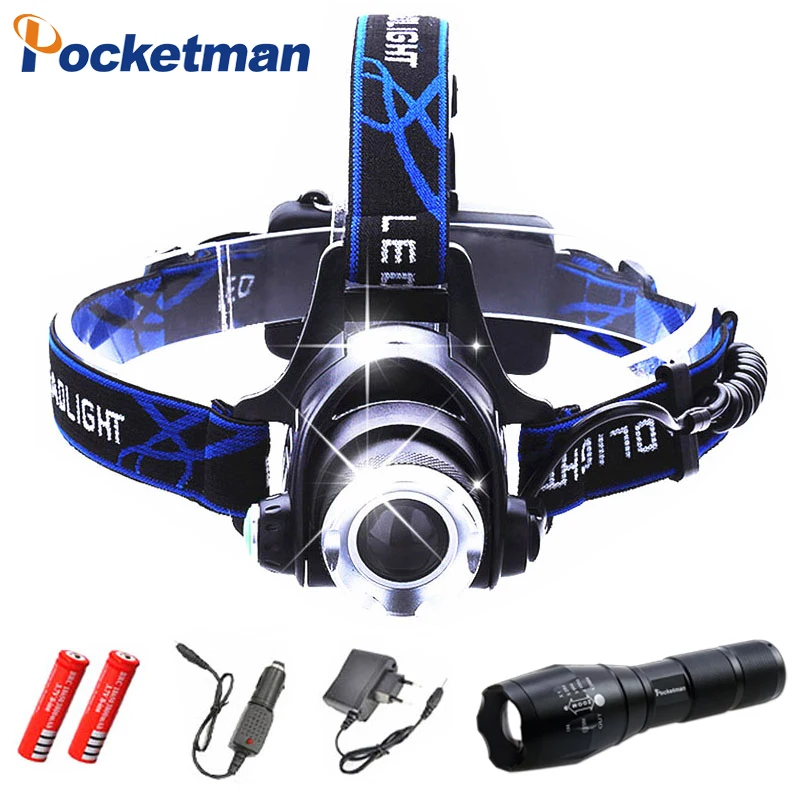LED XM-L T6 Chips Headlight Headlamp Rechargeable Zoom Head Light Lamp 2x18650 Battery+Car Charger+DC Charger Flashlight
LED XM-L T6 Chips Headlight Headlamp Rechargeable Zoom Head Light Lamp 2x18650 Battery+Car Charger+DC Charger Flashlight