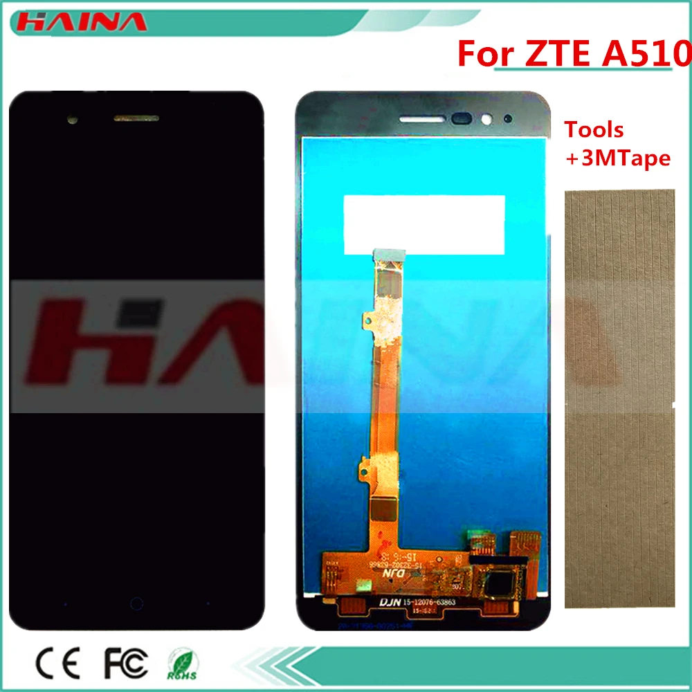Lcd +Touch For ZTE Blade A510 Full Lcd Display Aseembly With Touch Screen Glass Digitizer with 3M Tape And tools
Lcd +Touch For ZTE Blade A510 Full Lcd Display Aseembly With Touch Screen Glass Digitizer with 3M Tape And tools