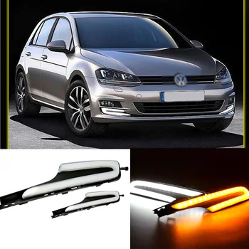 Ownsun New Updated LED Daytime Running Lights DRL With Yellow Turn Signal For VW Golf 7 2014-15
Ownsun New Updated LED Daytime Running Lights DRL With Yellow Turn Signal For VW Golf 7 2014-15