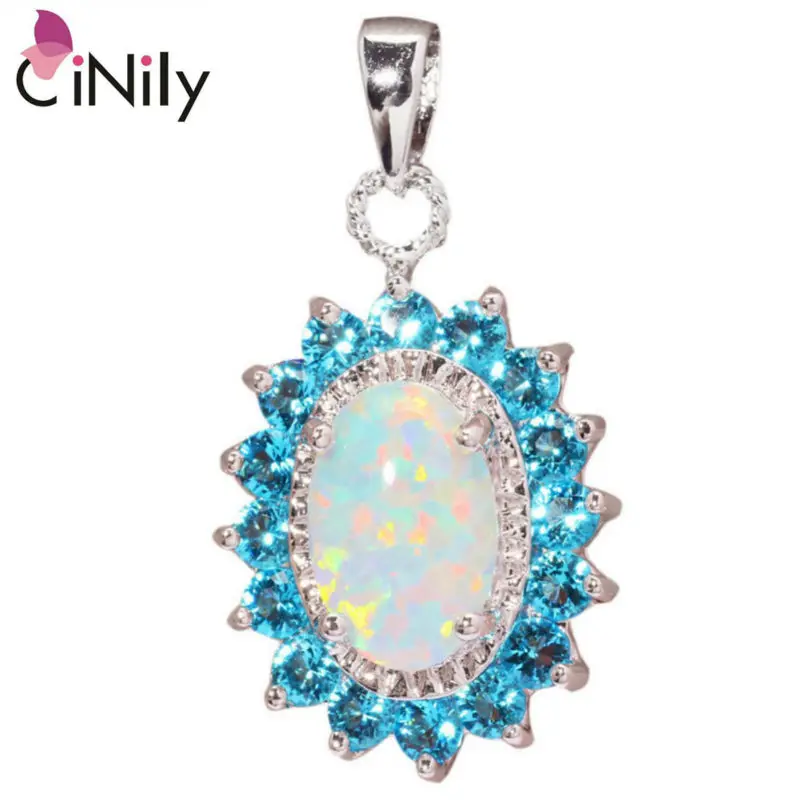 CiNily Created White Fire Opal Blue Zircon Silver Plated Wholesale Hot Sell for Women Jewelry Gift Pendant 1 3/8" OD5740
CiNily Created White Fire Opal Blue Zircon Silver Plated Wholesale Hot Sell for Women Jewelry Gift Pendant 1 3/8" OD5740