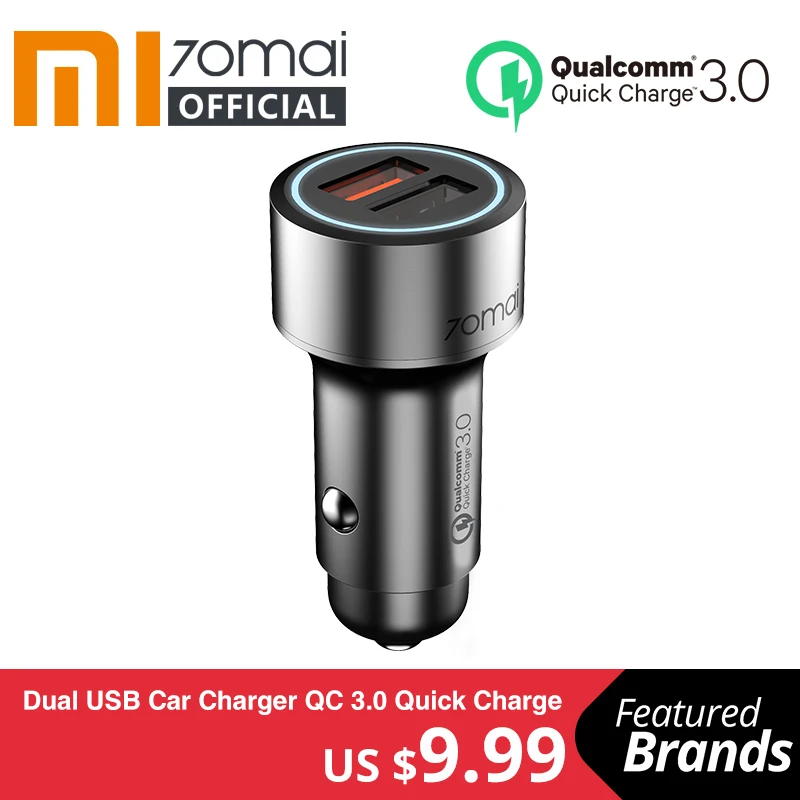 Metal Case 3A 70mai QC 3.0 Quick charge 2USB Port 70mai Car Charger 70 mai mini Dual USB for Xiaomi Mi9 Phones for Huawei P30
Metal Case 3A 70mai QC 3.0 Quick charge 2USB Port 70mai Car Charger 70 mai mini Dual USB for Xiaomi Mi9 Phones for Huawei P30