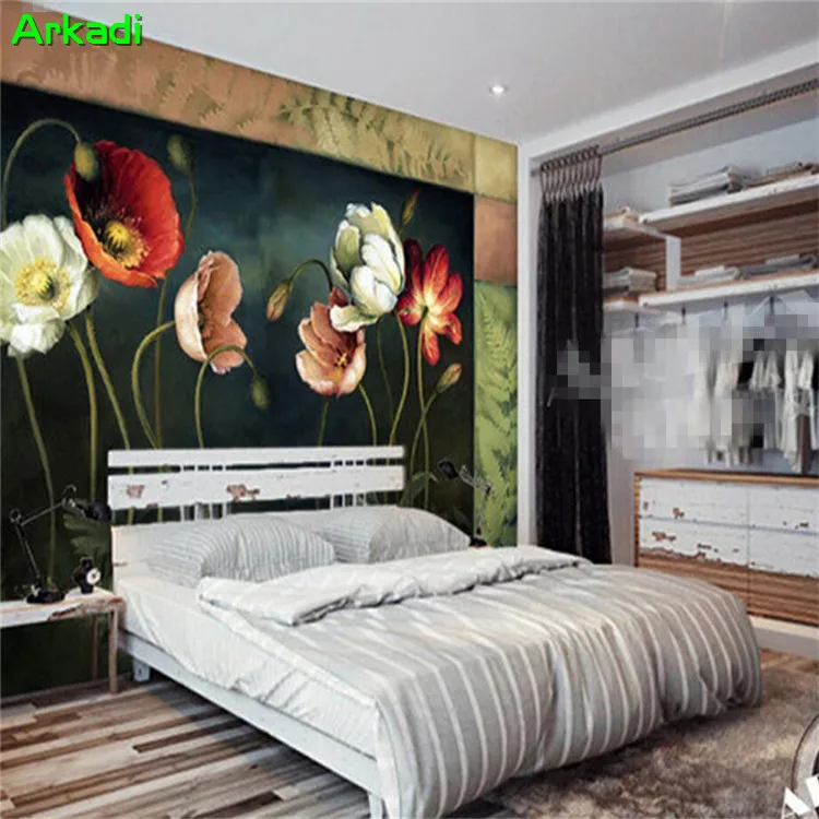Custom mural bedroom wallpaper 3d photo home decor vintage fashion small floral poppy flower oil painting
Custom mural bedroom wallpaper 3d photo home decor vintage fashion small floral poppy flower oil painting
