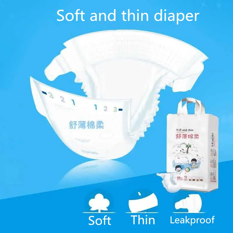 Soft and thin Disposable baby diapers NB/S/M/L/XL/XXL size male and female universal section breathable diapers 50 pieces a bag
Soft and thin Disposable baby diapers NB/S/M/L/XL/XXL size male and female universal section breathable diapers 50 pieces a bag