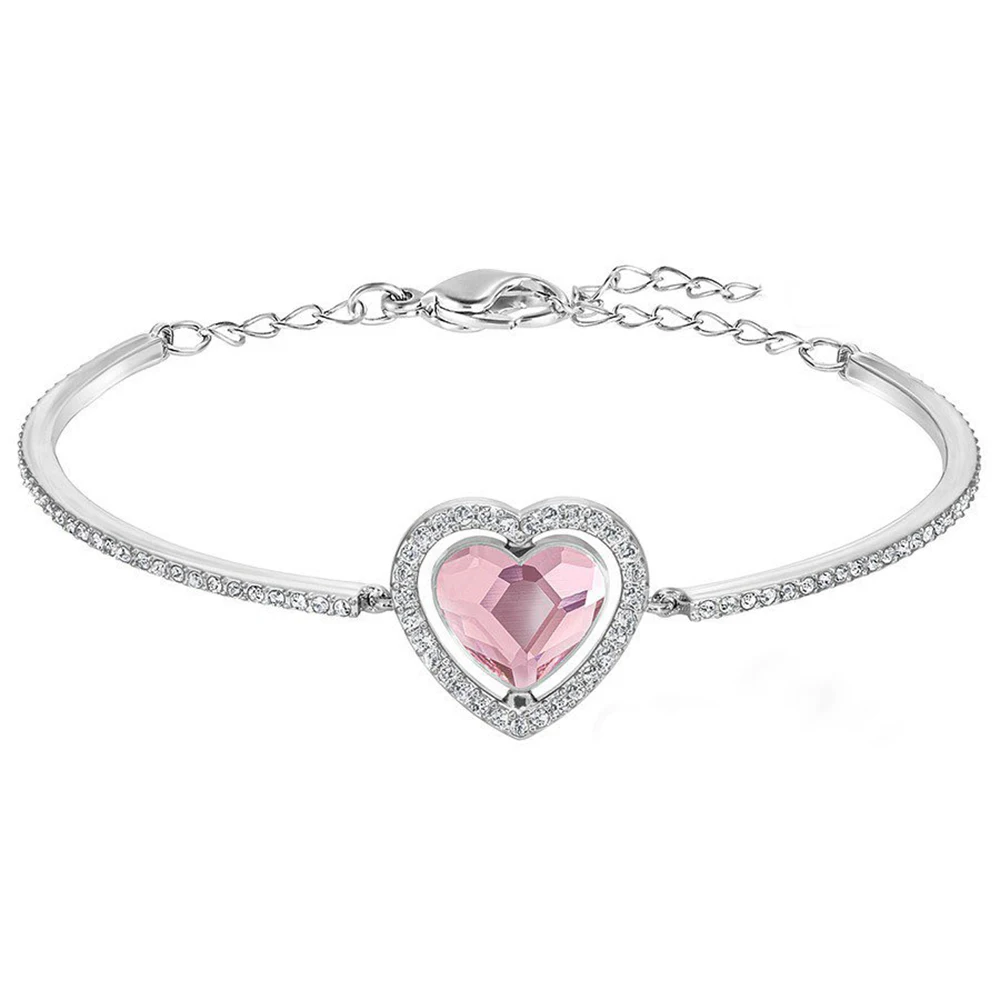 

SWA RO 2018 Winter New Pink love bracelet To Send Lovers Anniversary Gift Original Ladies Jewelry Free Shipping 5254686