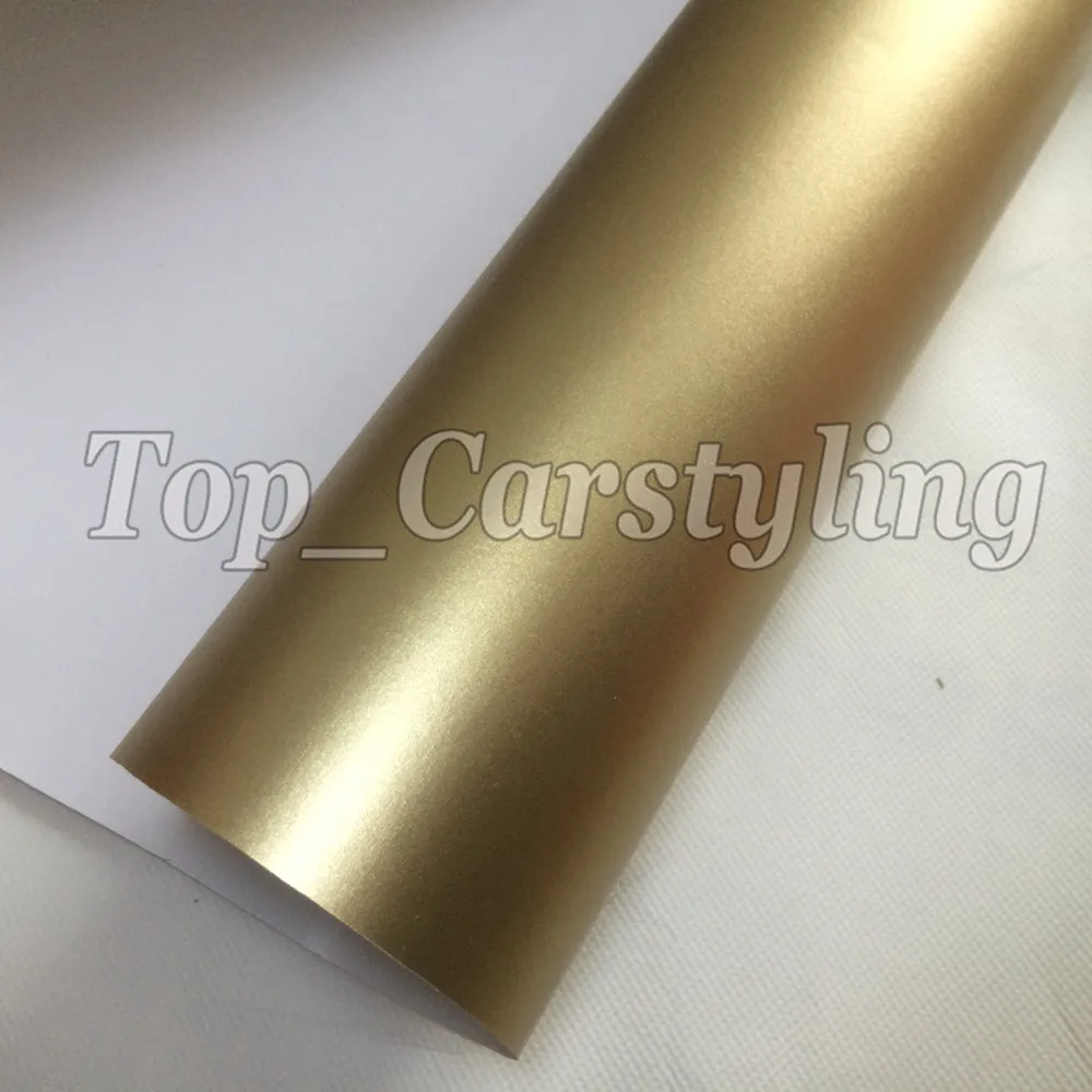 SATIN CHROME CHAMPAGNE GOLD MATTE metallic light gold car wrapping film foile (3)