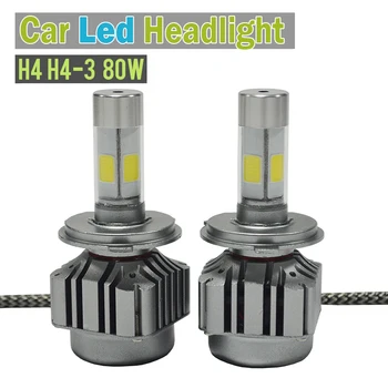 80W H4 H4-3 LED Lamp Headlight 8000LM 6000K White Hi/Lo High Low Beam 4 Side COB Chips Car Headlamp Super Bright
80W H4 H4-3 LED Lamp Headlight 8000LM 6000K White Hi/Lo High Low Beam 4 Side COB Chips Car Headlamp Super Bright