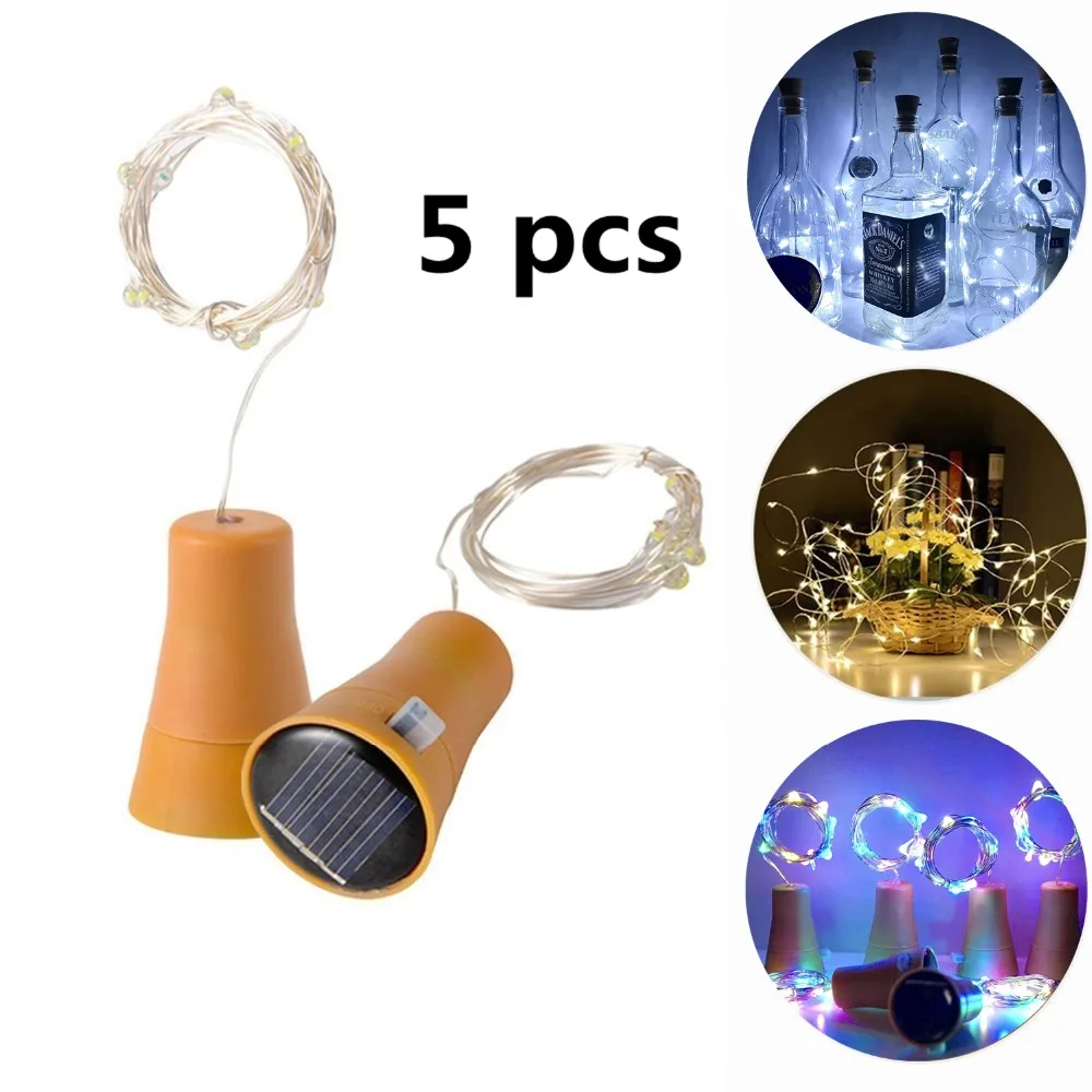 5 Pack 2m 20LED New Solar-powered Wine Bottle Cork-shaped String Lights Starry Light Night Fairy Light String Holiday Decoration
5 Pack 2m 20LED New Solar-powered Wine Bottle Cork-shaped String Lights Starry Light Night Fairy Light String Holiday Decoration