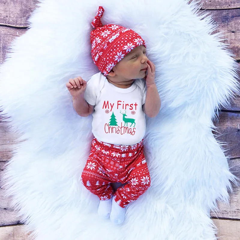 Christmas 3pcs/set Newborn Baby Clothing Set Boy Girls First Christmas Clothes Set Infant Bodysuits Pants Hat Toddler Outfits
Christmas 3pcs/set Newborn Baby Clothing Set Boy Girls First Christmas Clothes Set Infant Bodysuits Pants Hat Toddler Outfits