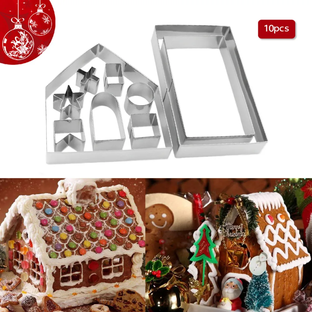 Hot 10pcs Stainless Steel 3D Christmas Gingerbread House Cake Cookie Cutters Set Biscuit Mold Fondant Cutter Baking Tool
Hot 10pcs Stainless Steel 3D Christmas Gingerbread House Cake Cookie Cutters Set Biscuit Mold Fondant Cutter Baking Tool