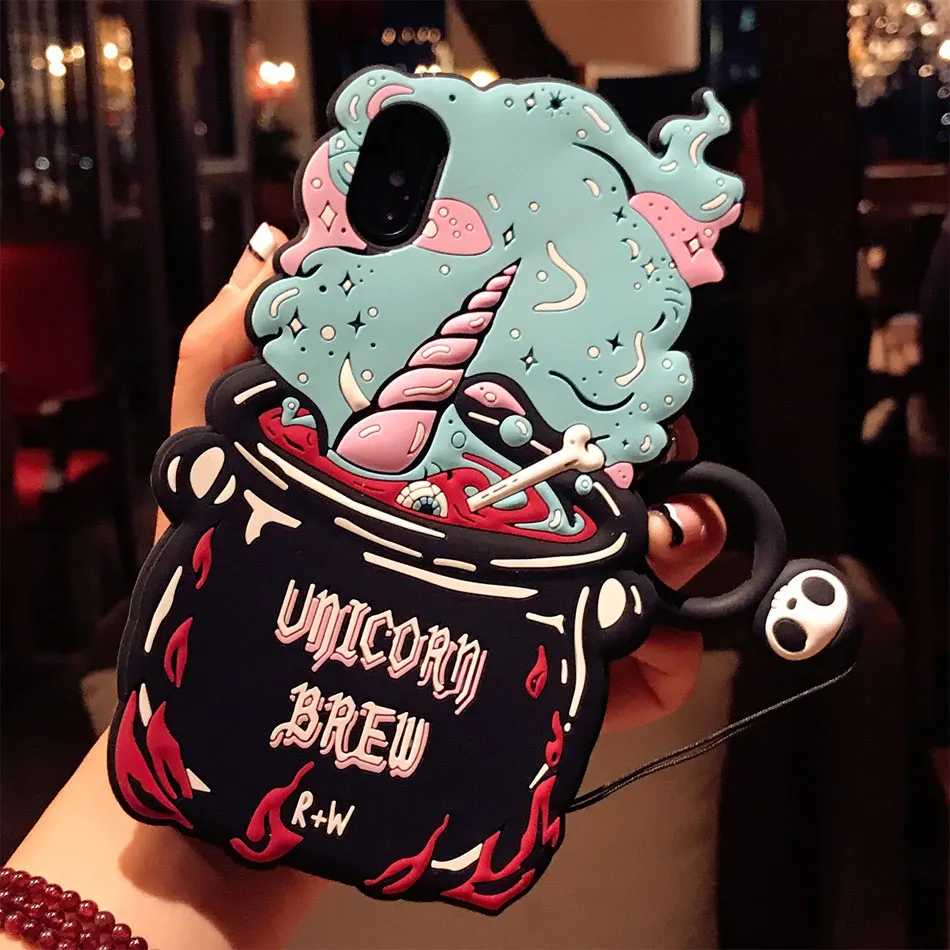 DOEES 3D Cute Love Potion Unicorn Brew Soft Silicone Phone Bag Case Cover Skin For iPhone 6 6S Plus 7 Plus 8 Plus X Fundas (7)