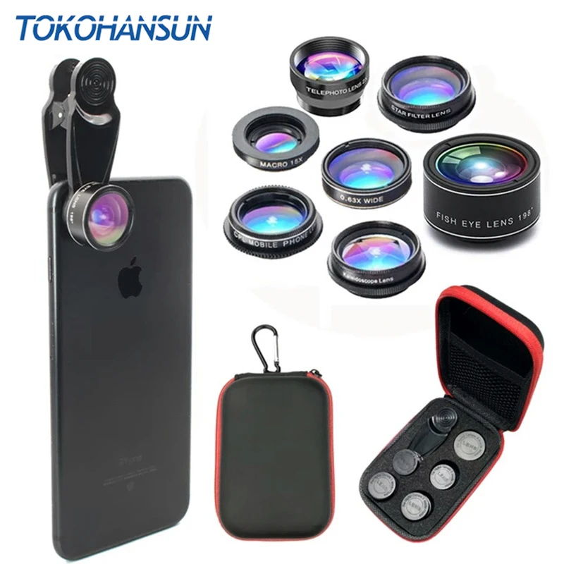 TOKOHANSUN 7 in 1 Phone Camera Lens Kit Fish Eye Wide Angle/macro Lens CPL Kaleidoscope and 2X telephoto zoom Lens for iPhone 6s
TOKOHANSUN 7 in 1 Phone Camera Lens Kit Fish Eye Wide Angle/macro Lens CPL Kaleidoscope and 2X telephoto zoom Lens for iPhone 6s