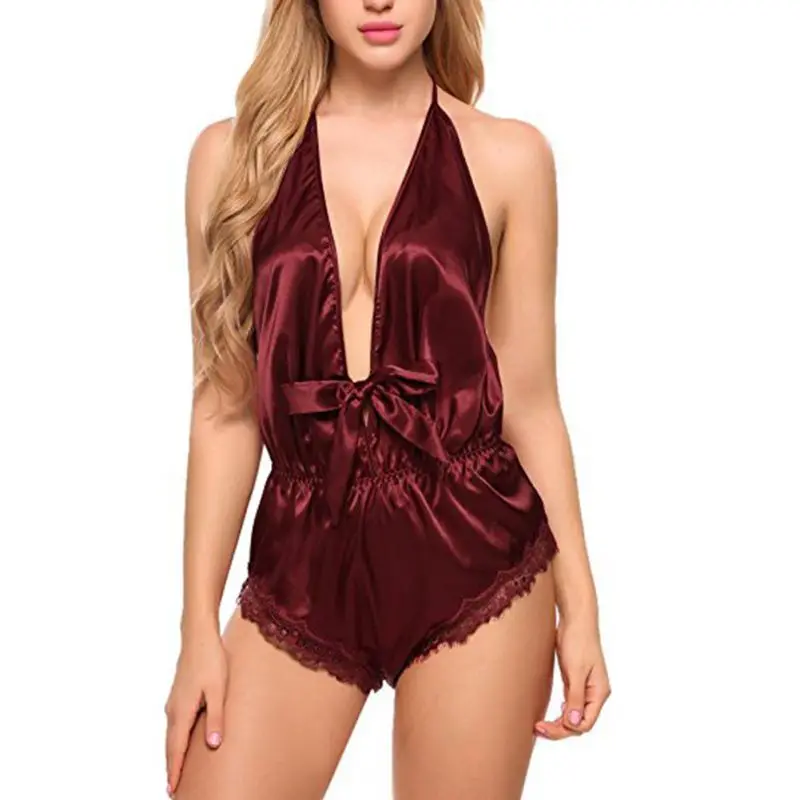 Women Sexy Lingerie Girl V-neck Lace Splice Bodysuit Sleepwear Babydoll combinaison pyjama Solid sleepwear Dropshipping
Women Sexy Lingerie Girl V-neck Lace Splice Bodysuit Sleepwear Babydoll combinaison pyjama Solid sleepwear Dropshipping