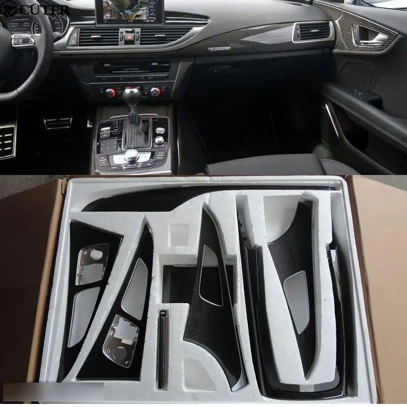 Carbon Fiber Center Console Decorative Cover Trim For Cadillac CT6 2016-2018