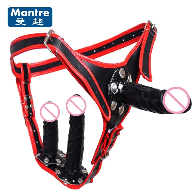 Rubber dildo harness