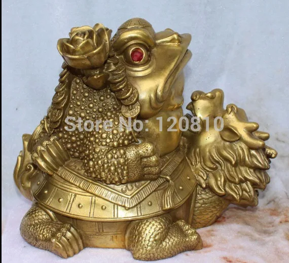 9"Chinese Fengshui Brass Wealth Dragon tortoise Turtle Spittor Gold Toad Statue
9"Chinese Fengshui Brass Wealth Dragon tortoise Turtle Spittor Gold Toad Statue