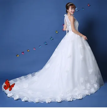 Elegant Crystal Halter Lace Appliques Ball Gown Wedding Dresses Off The Shoulder Tulle Backless Bridal Gowns bryllupskjole
Elegant Crystal Halter Lace Appliques Ball Gown Wedding Dresses Off The Shoulder Tulle Backless Bridal Gowns bryllupskjole
