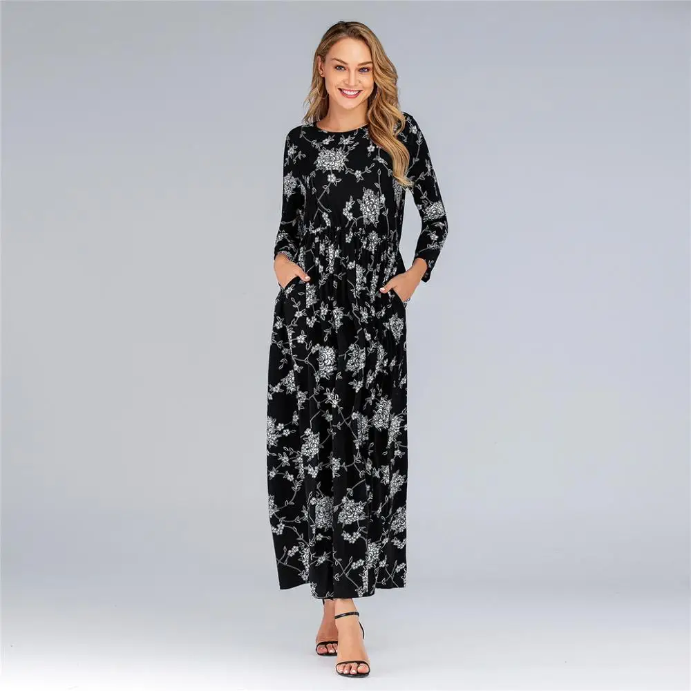 XL-6XL Women Autumn Dress O Neck Long Sleeve Plus Size Black Printed Flower Slim A-Line Dress Elegant Club Party Dress
XL-6XL Women Autumn Dress O Neck Long Sleeve Plus Size Black Printed Flower Slim A-Line Dress Elegant Club Party Dress