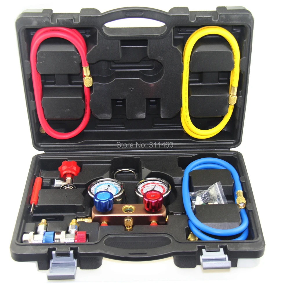 Digital Manifold Gauge Set Diagnostic Tool R134a 2 Pressure Gauge Valve for Auto Air Conditioning AC Refrigeration Repair Tool
Digital Manifold Gauge Set Diagnostic Tool R134a 2 Pressure Gauge Valve for Auto Air Conditioning AC Refrigeration Repair Tool