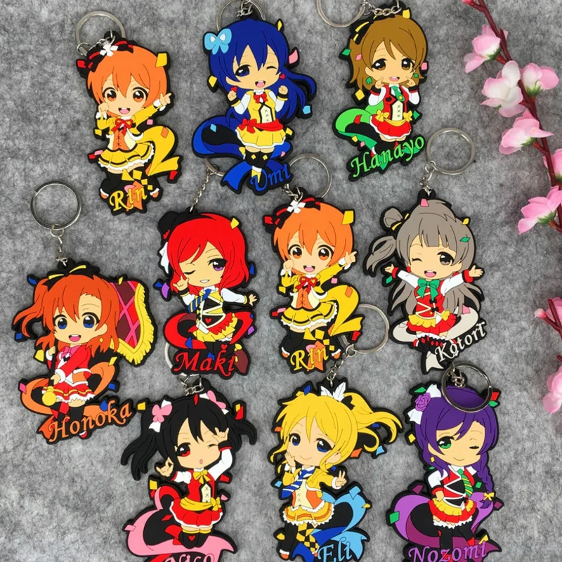 1pc cute Love Live rubber Keychain Pendant Car Key Chain Key Accessories Cute Japanese Cartoon Keychain figure toys
1pc cute Love Live rubber Keychain Pendant Car Key Chain Key Accessories Cute Japanese Cartoon Keychain figure toys