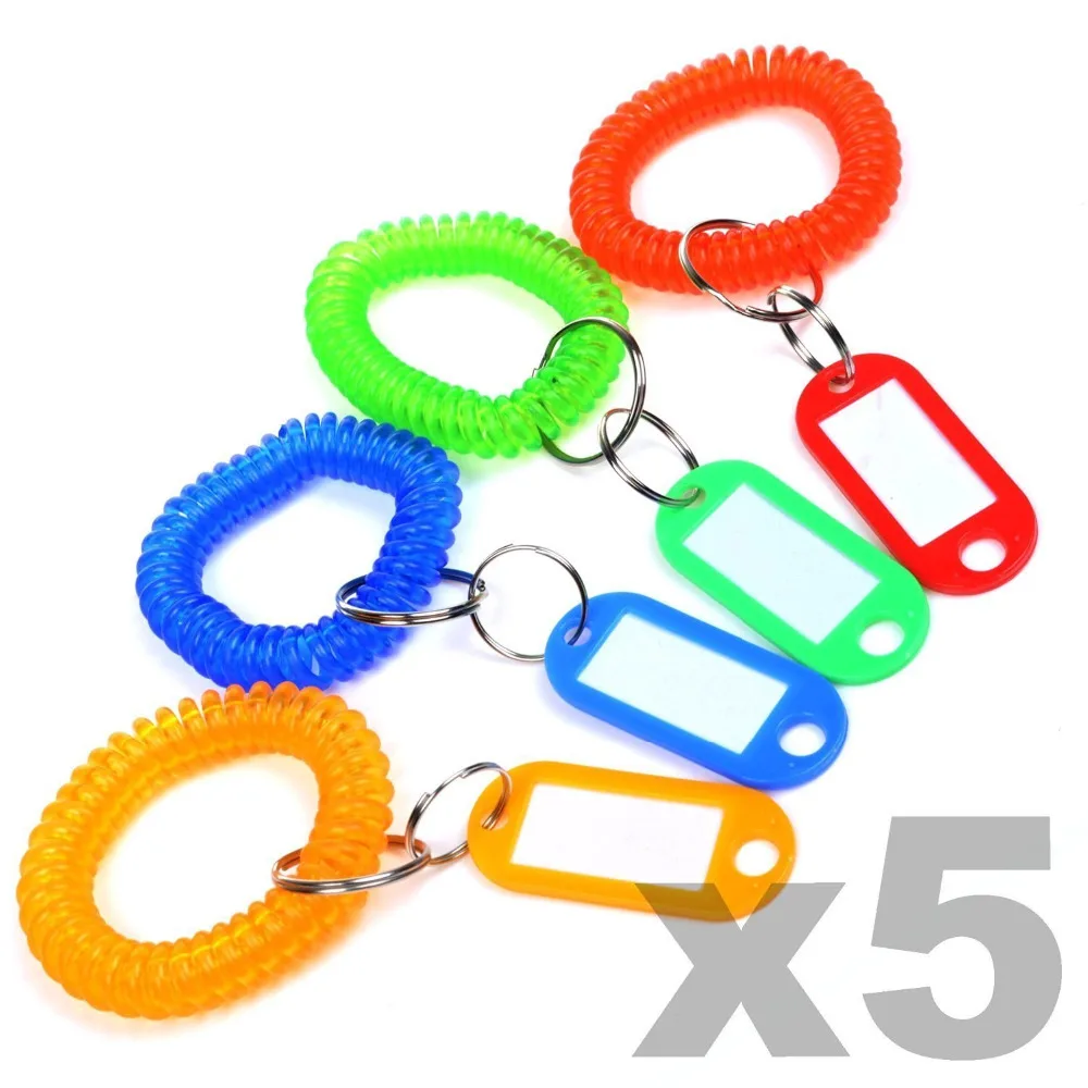 20pcs Assorted Color Coded Key Tag with Label Window + 20pcs Assorted Color Plastic Wrist Coil Wrist band Key Ring chain
20pcs Assorted Color Coded Key Tag with Label Window + 20pcs Assorted Color Plastic Wrist Coil Wrist band Key Ring chain