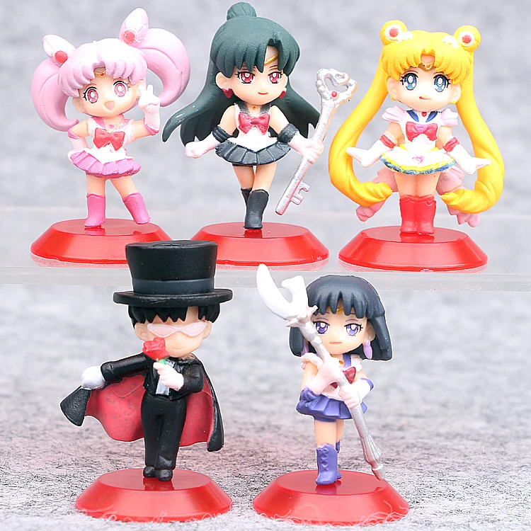 5pcs/lot New Sailor Moon Tsukino Sailor Saturn Chibi Usa Tuxedo Mask Chiba Mamoru Meiou Setsuna PVC Figure Toys kids Gift
5pcs/lot New Sailor Moon Tsukino Sailor Saturn Chibi Usa Tuxedo Mask Chiba Mamoru Meiou Setsuna PVC Figure Toys kids Gift