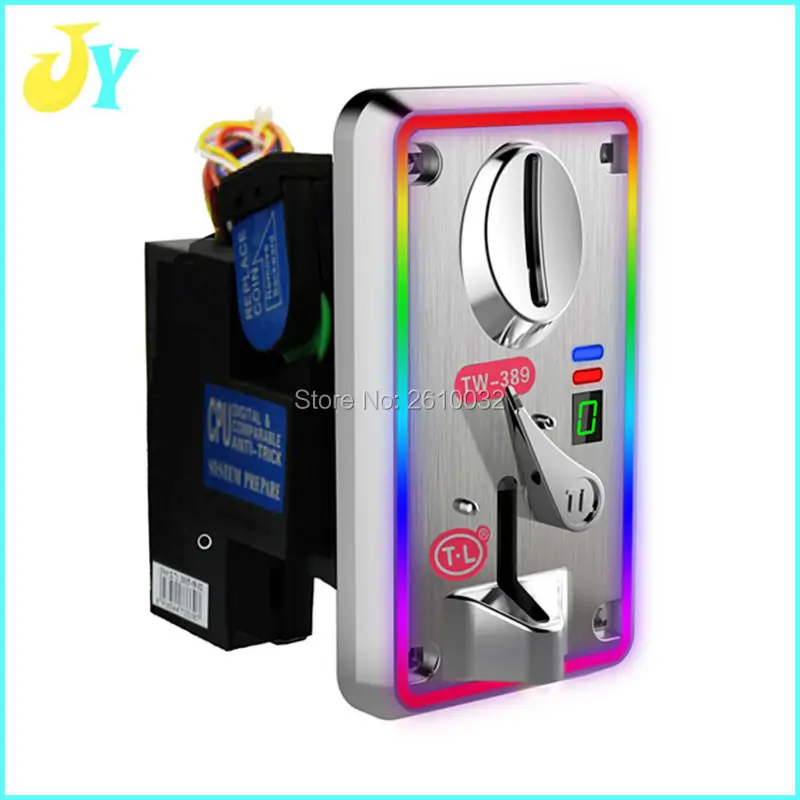Colorful lights flashing Front Entry Single Coin Selector CPU Comparison Coin Acceptor for Arcade MAME Game Cabinet
Colorful lights flashing Front Entry Single Coin Selector CPU Comparison Coin Acceptor for Arcade MAME Game Cabinet