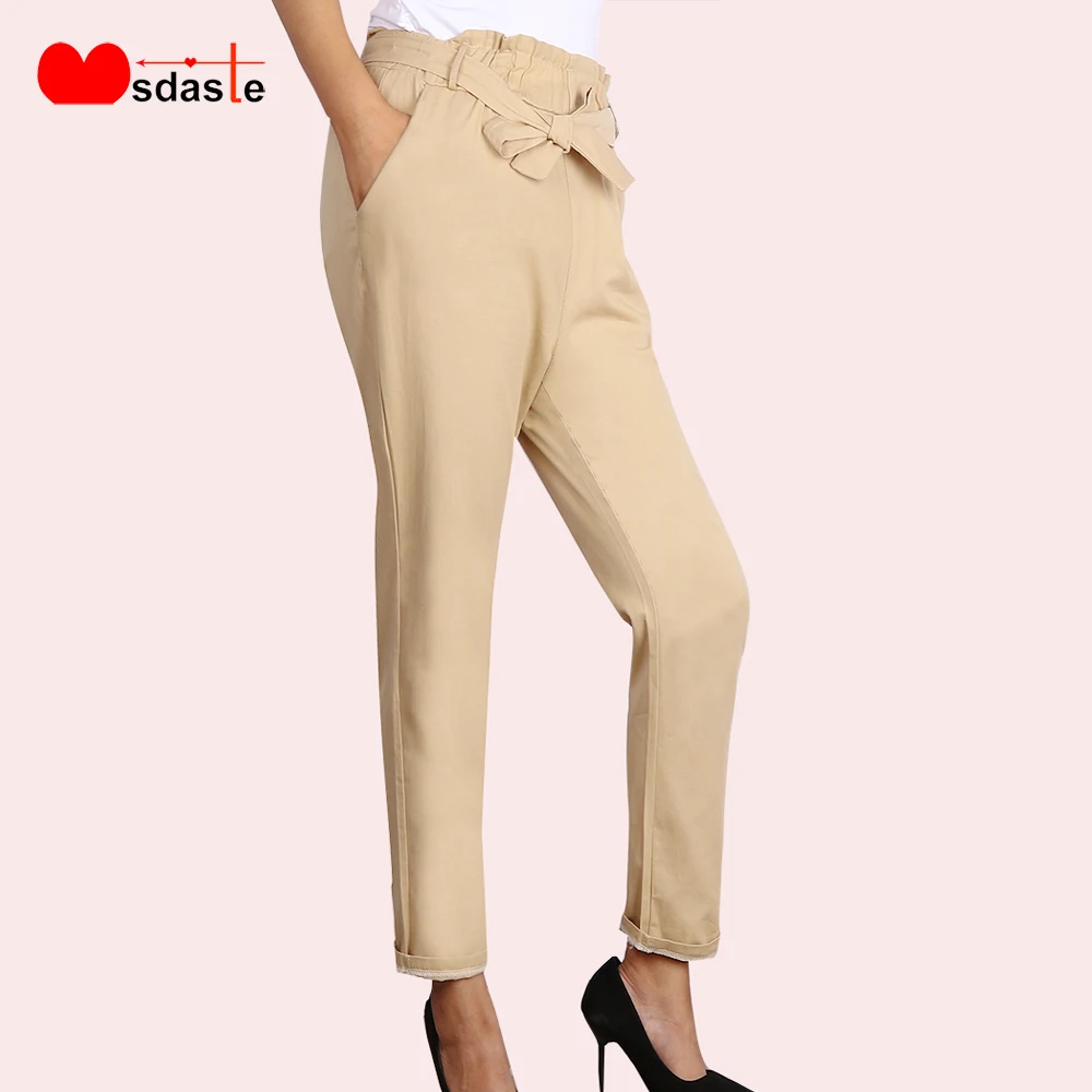 Women Pants 2019 New Fashion Casual Lady Elastic High Waist Bow Tie Drawstring Streetwear Pockets Female Harem Cropped Trousers
Women Pants 2019 New Fashion Casual Lady Elastic High Waist Bow Tie Drawstring Streetwear Pockets Female Harem Cropped Trousers