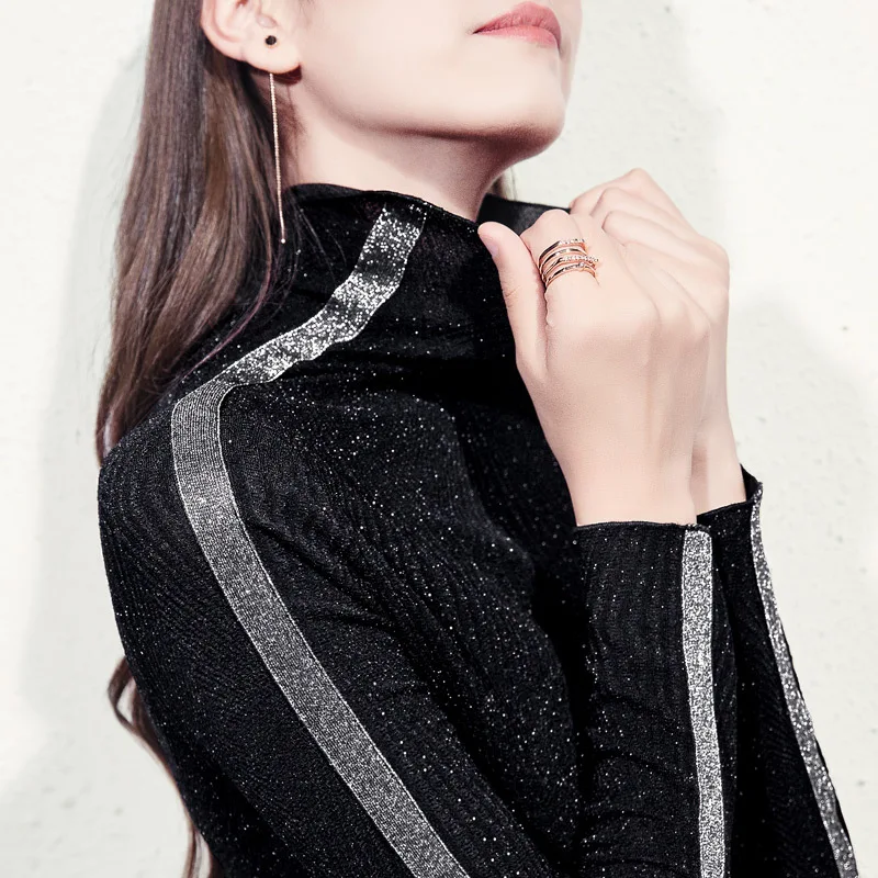 YuooMuoo Spring Shiny Sexy Basic Tops Autumn High Neck Elegant Long Sleeve Shirt Women Turtleneck Club Party T-shirt
YuooMuoo Spring Shiny Sexy Basic Tops Autumn High Neck Elegant Long Sleeve Shirt Women Turtleneck Club Party T-shirt