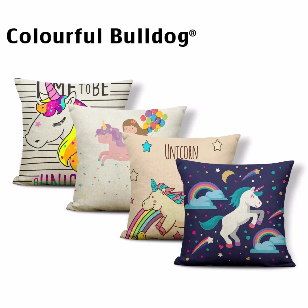 Cartoon Unicorn Rainbow Magic Image Cushion Cases Star Moon Clouds Pillow Covers 17*17In Decoration Children Room Home Couch Car
Cartoon Unicorn Rainbow Magic Image Cushion Cases Star Moon Clouds Pillow Covers 17*17In Decoration Children Room Home Couch Car