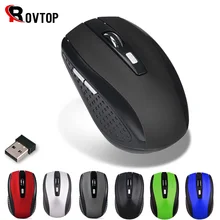 Rovtop 2.4G souris sans fil Portable optique 6 boutons 1200DPI souris pour ordinateur PC Portable Gamer noir bleu vert rouge couleur souris(China)