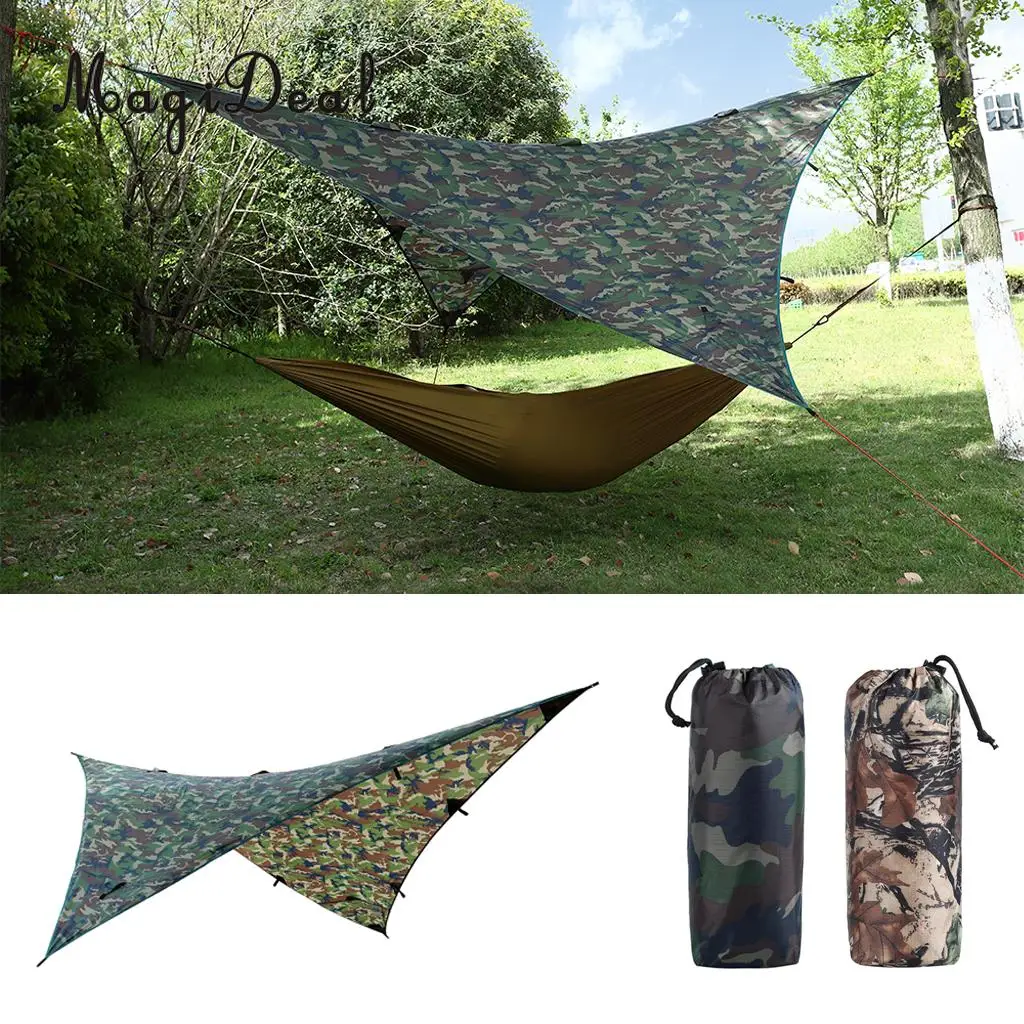 MagiDeal Waterproof Camping Awning Tarp Trail Tent Sun Shade Hammock Shelter for Outdoor Hiking Picnic Tent Sunshade Supplies